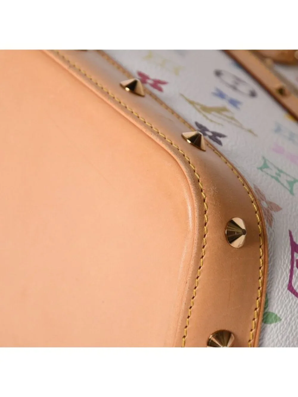 Louis Vuitton Alma Handbag Monogram Multicolor White Takashi Murakami